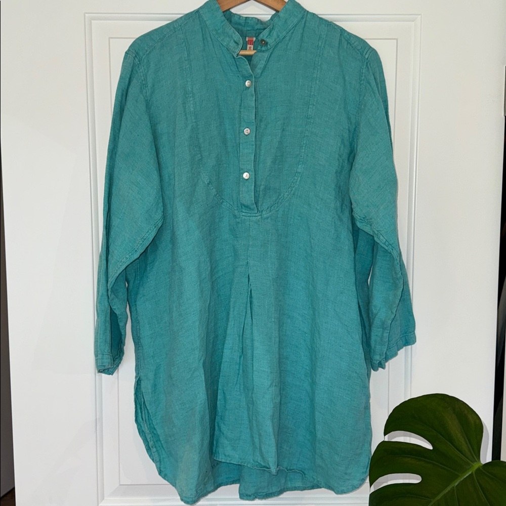 South Street Linen 100% Linen Shirt Dress Tunic Made in USA